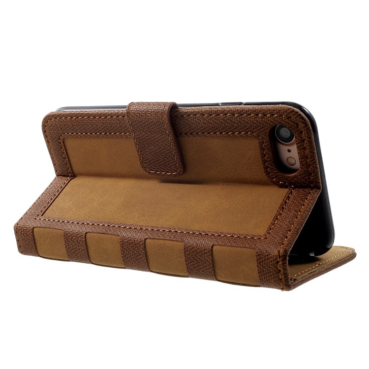 Notebook Style Leather Wallet Folio Phone Case for iPhone 7 4.7 inch - Brown-4