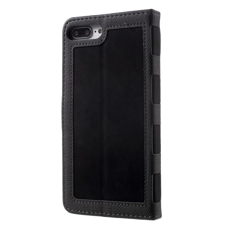 Notebook Style Leather Wallet Stand Case for Apple iPhone 7 Plus 2016 - Black-2