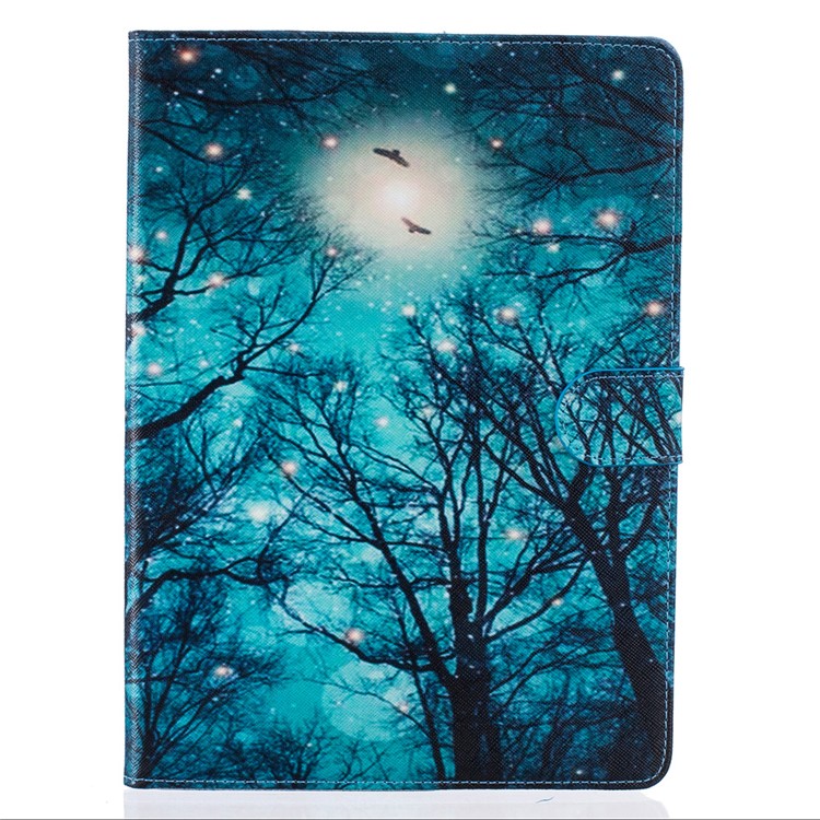 Pattern Printing Leather Wallet Case for iPad Pro 9.7 Inch - Winter Moon Night-1