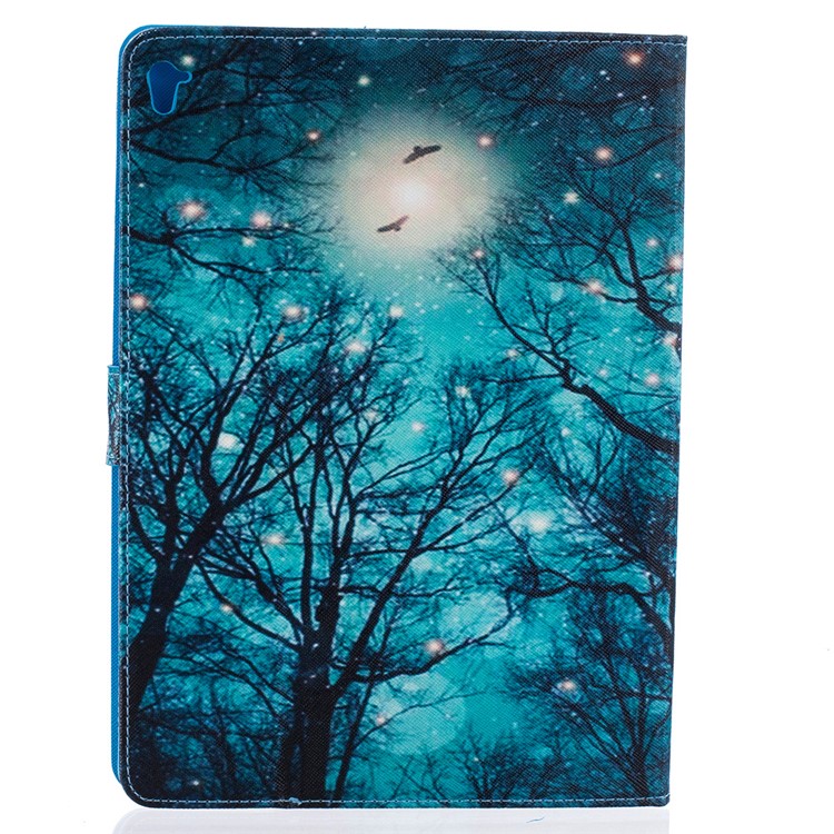 Pattern Printing Leather Wallet Case for iPad Pro 9.7 Inch - Winter Moon Night-2