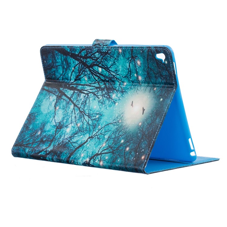 Pattern Printing Leather Wallet Case for iPad Pro 9.7 Inch - Winter Moon Night-3