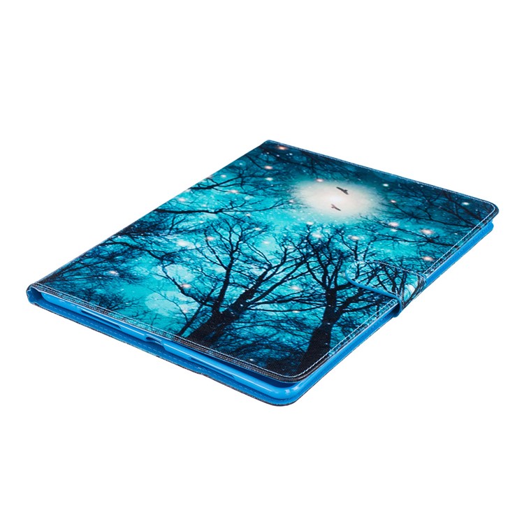 Pattern Printing Leather Wallet Case for iPad Pro 9.7 Inch - Winter Moon Night-5