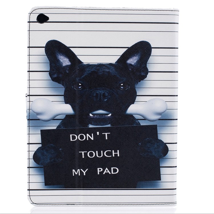 Patterned Leather Flip Wallet Cover for iPad Air 2 - Dog and Dot Not Touch My Pad-2