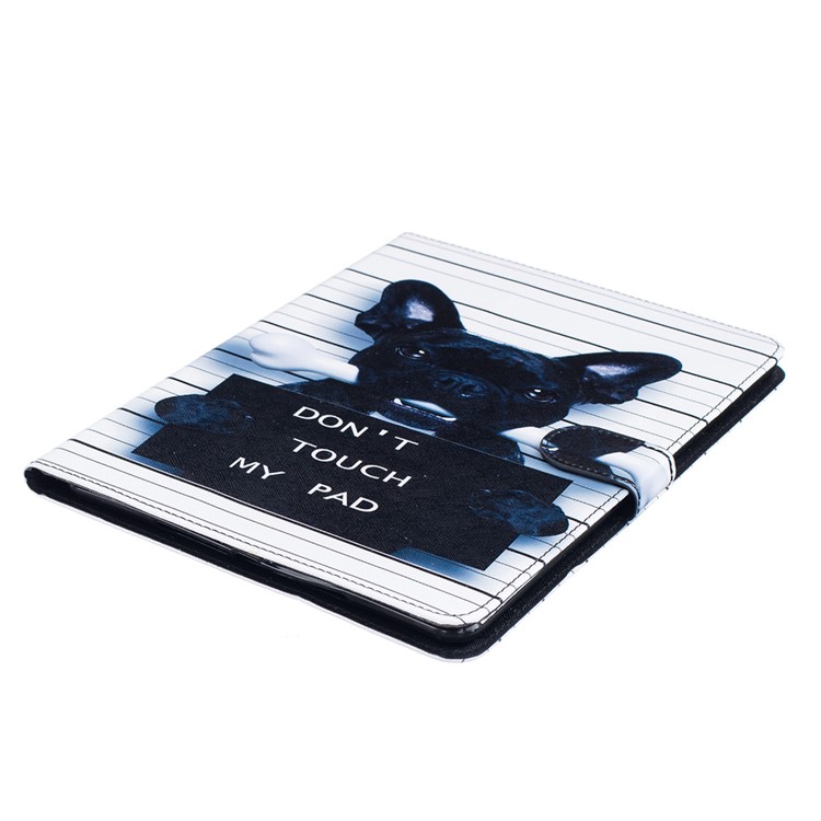 Patterned Leather Flip Wallet Cover for iPad Air 2 - Dog and Dot Not Touch My Pad-5