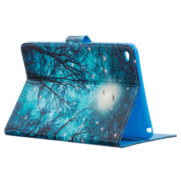 Pattern Printing Leather Wallet Stand Tablet Case for iPad Mini 4 - Dark Night and Birds-3