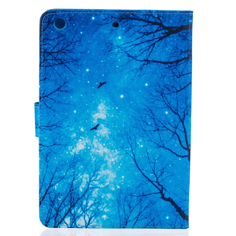 Patterned Leather Wallet Tablet Case for iPad mini 3/2/1 - Trees at Winter Night-2