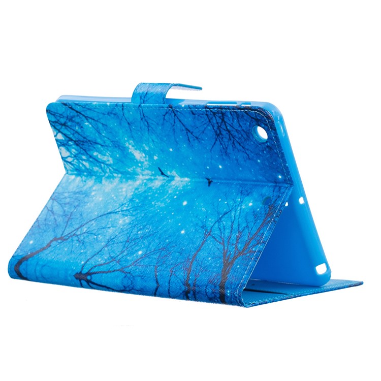 Patterned Leather Wallet Tablet Case for iPad mini 3/2/1 - Trees at Winter Night-3