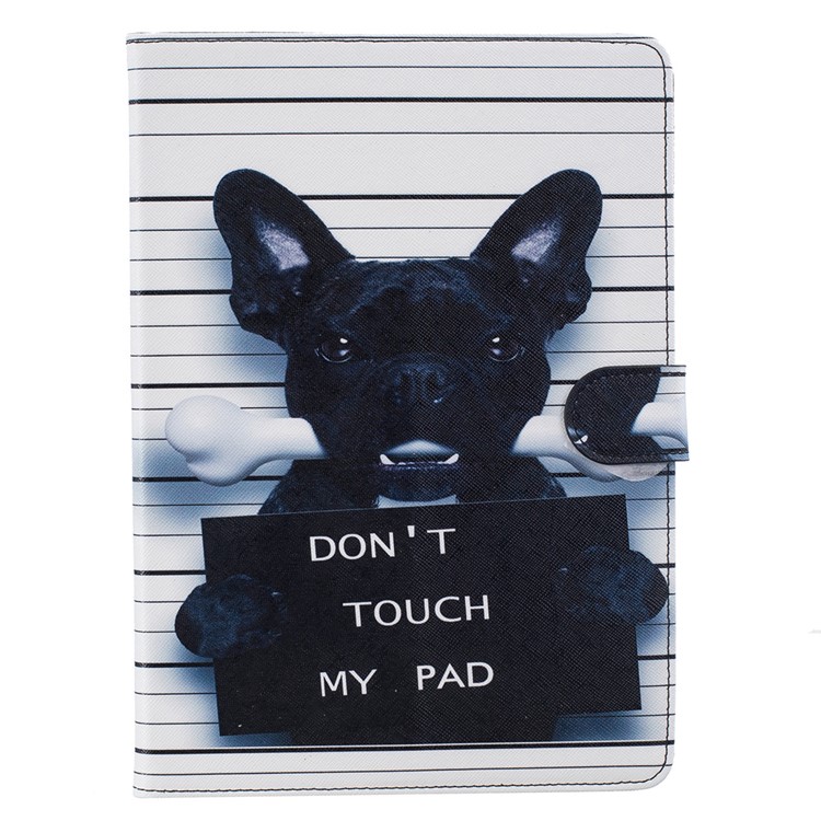 Patterned Flip Leather Wallet Case for iPad Air - Black Dog-1