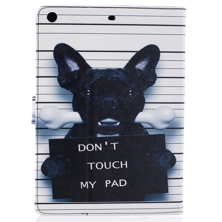 Patterned Flip Leather Wallet Case for iPad Air - Black Dog-2
