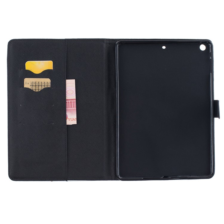 Patterned Flip Leather Wallet Case for iPad Air - Black Dog-6