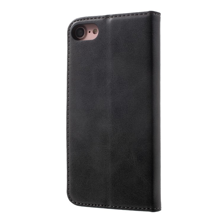 PU Leather Wallet Stand Case for Apple iPhone 7 2016 - Black-2