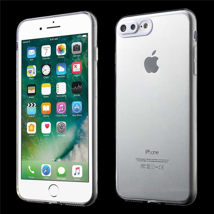 Plastic Camera Protection Soft TPU Case for iPhone 7 Plus - White-1