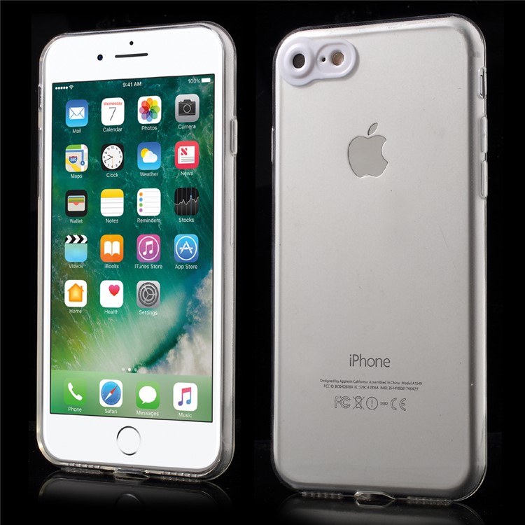 Plastic Camera Protection Soft TPU Case for iPhone 7 4.7 inch - White-1