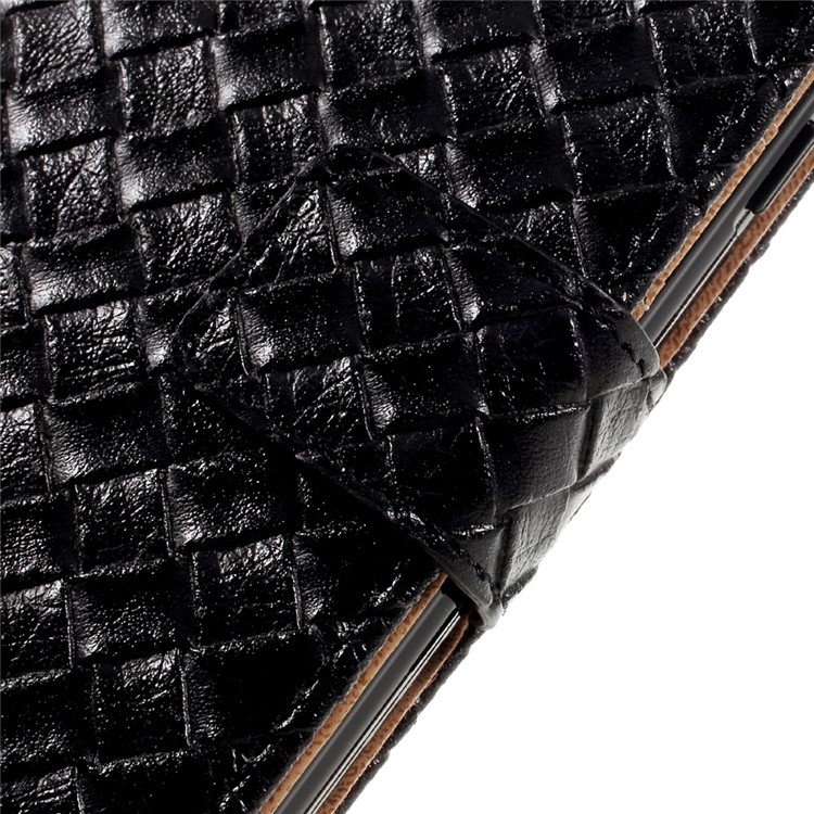 Textured Wallet Stand Leather Folio Phone Case for iPhone 6s / 6 - Woven Texture / Black-9