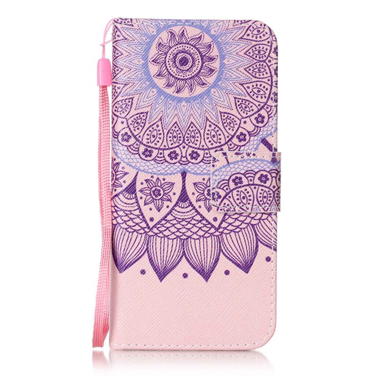 Pattern Printing Wallet Leather Stand Case for iPhone 6s 6 with Strap - Mandala Pattern-1