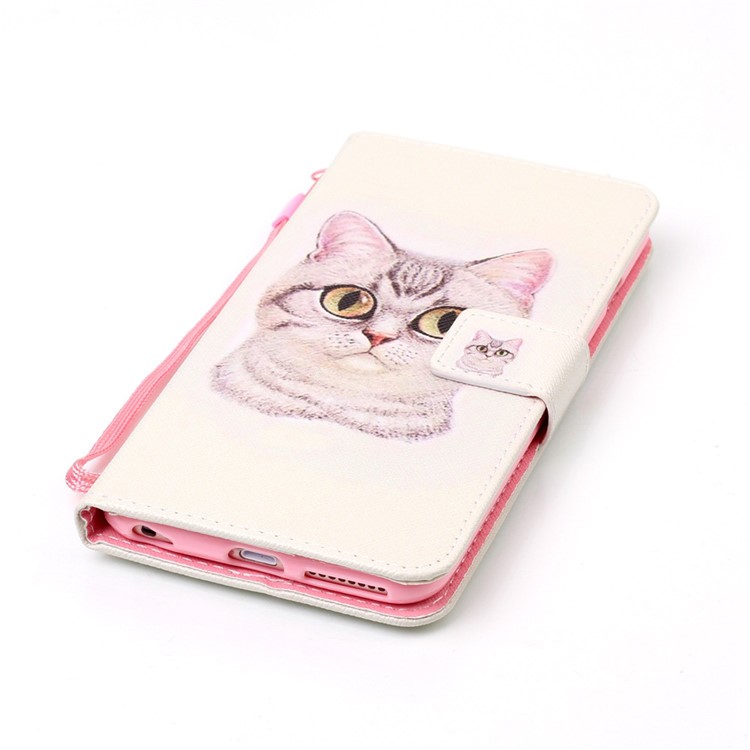 Patterned Leather Wallet Case for iPhone 6s Plus / 6 Plus - Cat-5