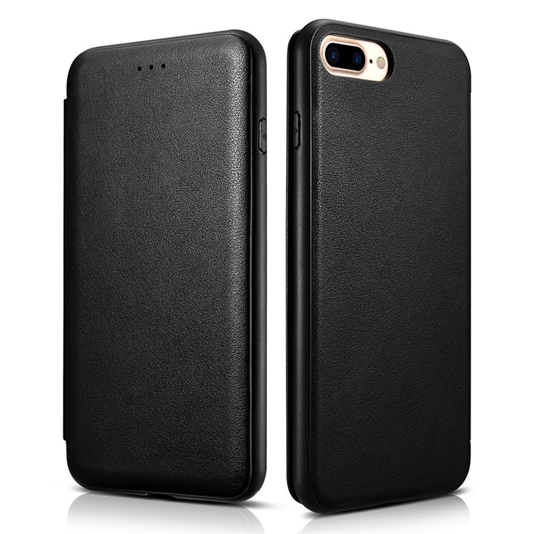 XOOMZ Retro Leather Flip Phone Case with Card Slot for Apple iPhone 7 Plus - Black-1