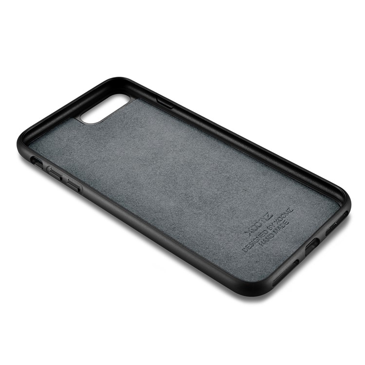 XOOMZ for iPhone 7 Plus Camouflage Genuine Leather Skin Silicone Phone Case - Dark Blue-12