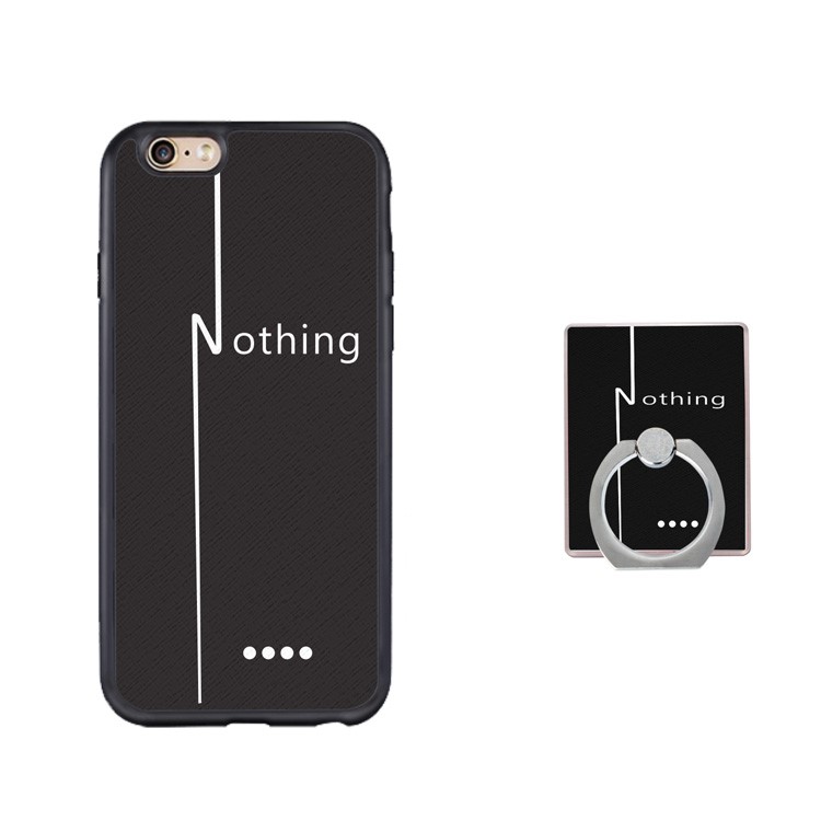 Silk Grain Letter Design TPU Phone Case for iPhone 6s 6 - Black-1