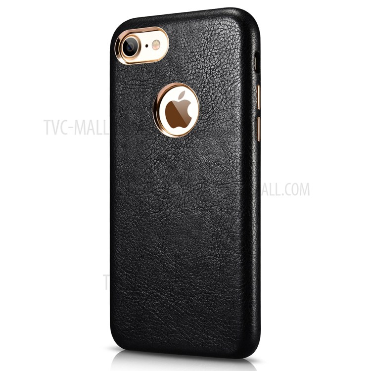 XOOMZ Litchi Texture Leather Coated Hard PC Case for iPhone 7 4.7 inch - Black-2