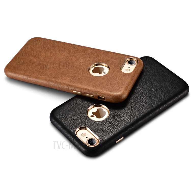 XOOMZ Litchi Texture Leather Coated Hard PC Case for iPhone 7 4.7 inch - Black-3
