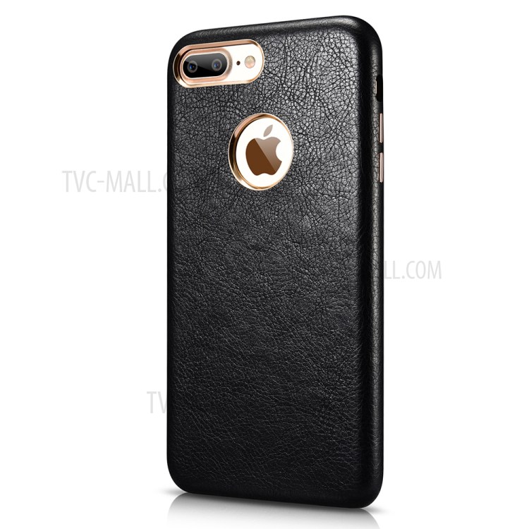 XOOMZ Litchi Texture Leather Coated Hard PC Case for iPhone 7 Plus 5.5 inch - Black-2