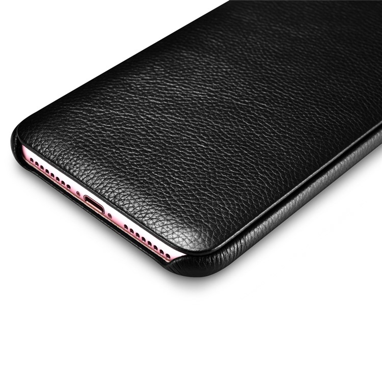 XOOMZ Litchi Grain Genuine Leather Case Curved Edge for iPhone 7 Plus 5.5 - Black-3