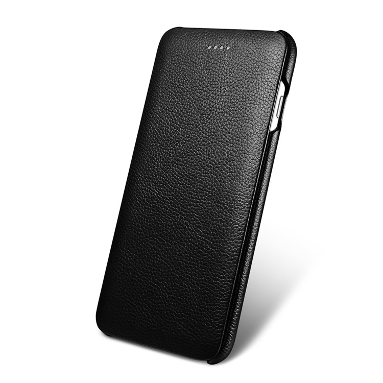 XOOMZ Litchi Grain Genuine Leather Case Curved Edge for iPhone 7 Plus 5.5 - Black-6