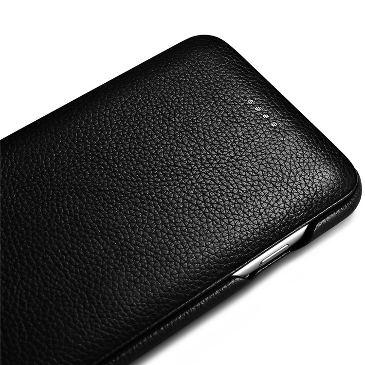 XOOMZ Litchi Grain Genuine Leather Case Curved Edge for iPhone 7 Plus 5.5 - Black-8