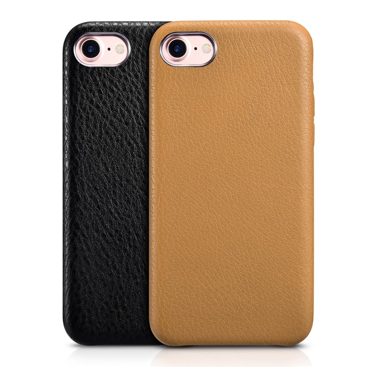 XOOMZ Litchi Grain Genuine Leather Coated PC Case for iPhone 7 4.7 Inch - Black-6