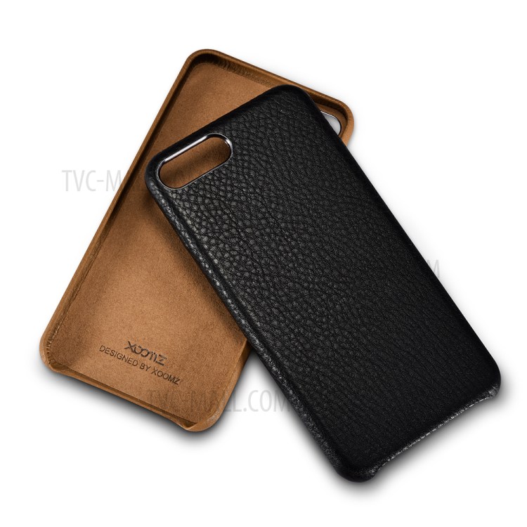 XOOMZ Litchi Grain Genuine Leather Skin PC Phone Case for iPhone 7 Plus 5.5 - Black-5
