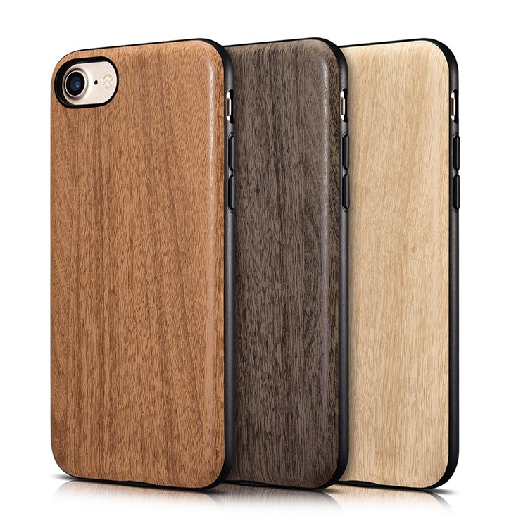XOOMZ PU Leather Coated Liquid Silicone Back Phone Case for iPhone 7 4.7 inch - Coffee-4