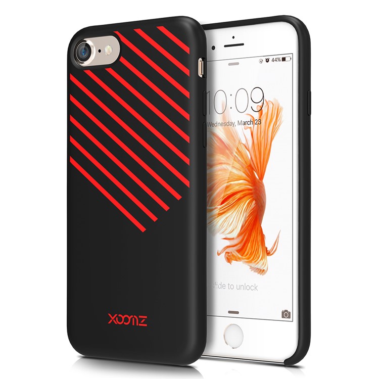 XOOMZ Twill Pattern Liquid Silicone Back Phone Case for iPhone 7 4.7 inch - Black-1