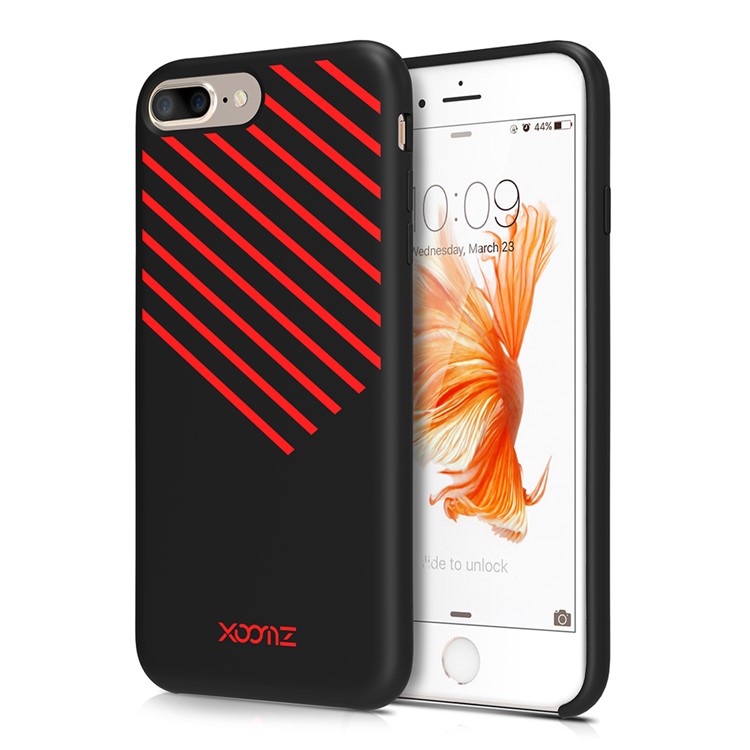 XOOMZ Twill Pattern Liquid Silicone Back Phone Case for iPhone 7 Plus - Black-1
