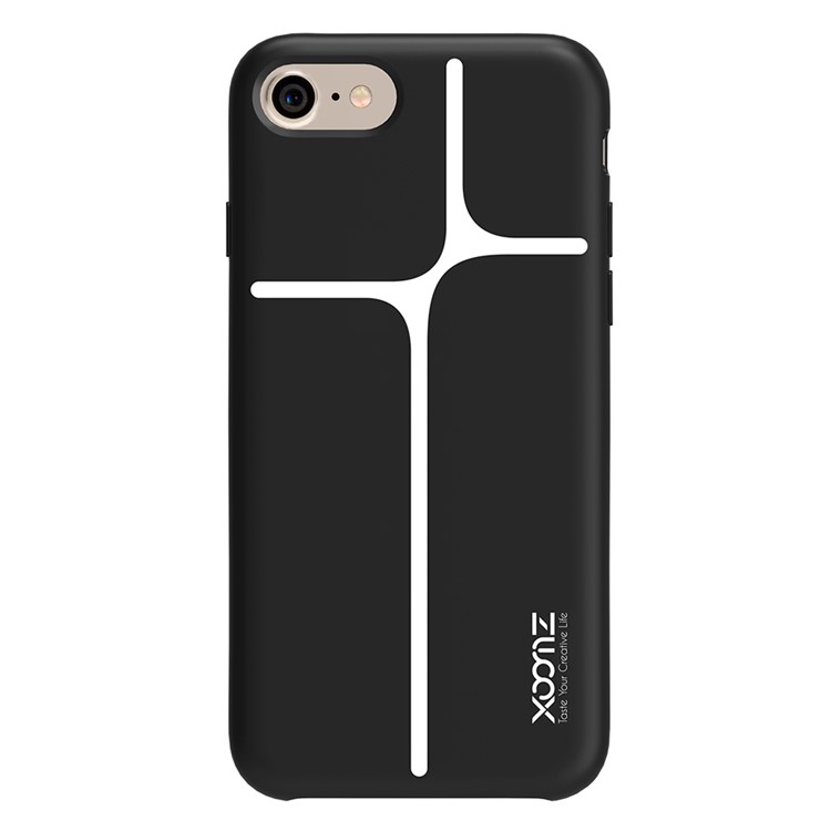 XOOMZ Geometric Pattern Liquid Silicone Soft Phone Case for iPhone 7 4.7 inch - Black-2