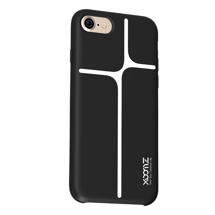 XOOMZ Geometric Pattern Liquid Silicone Soft Phone Case for iPhone 7 4.7 inch - Black-8