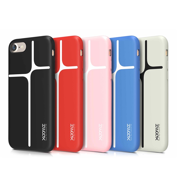 XOOMZ Geometric Pattern Liquid Silicone Soft Phone Case for iPhone 7 4.7 inch - Black-9