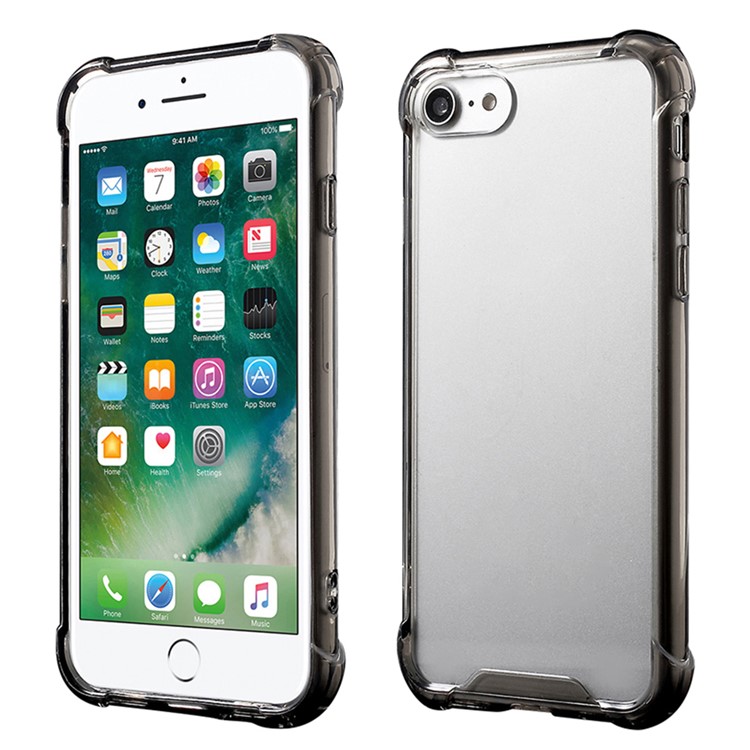 TPU Antichoc TPU Bords CLACE CLOSE DE TÉLÉPHONE ACRYLIQUE POUR L'IPHONE 8/7 4,7 Pouces - Gris-1