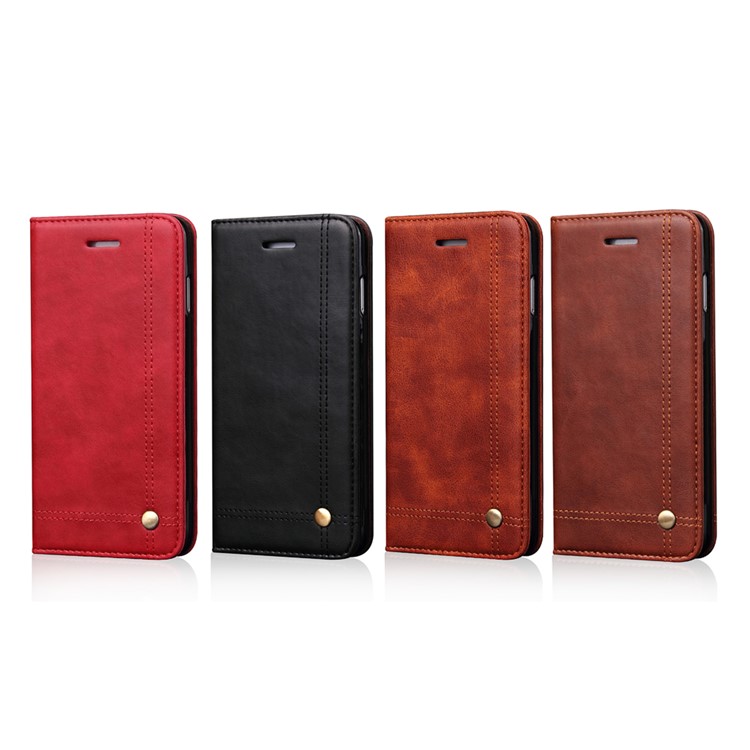 Auto-absorbed Retro Leather Wallet Stand Case for Samsung Galaxy S7 G930 - Black-11
