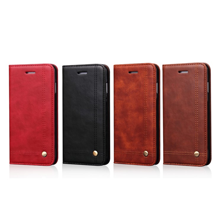 Auto-absorbed Retro Leather Wallet Stand Case for Samsung Galaxy S7 Edge G935 - Black-11