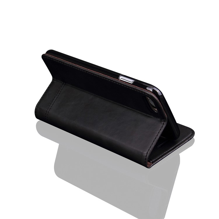 Auto-absorbed Retro Leather Wallet Stand Case for Apple iPhone 7 (2016) - Black-6