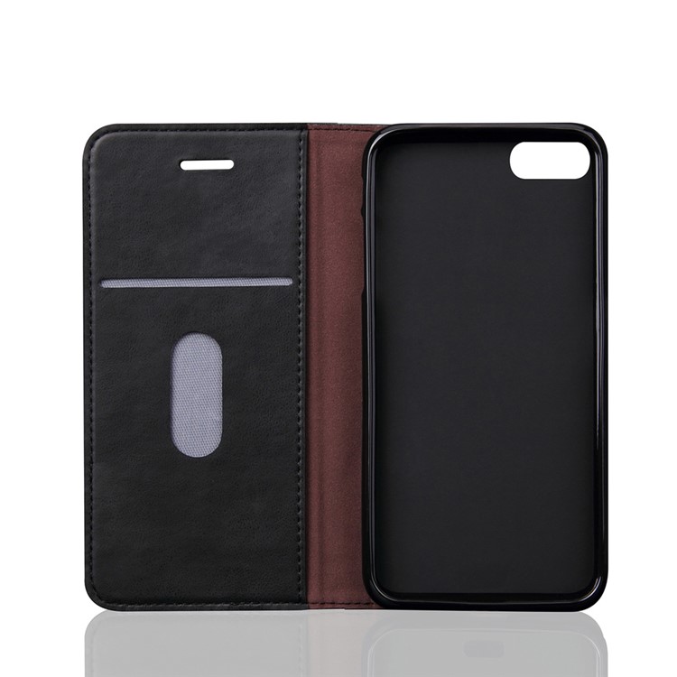 Auto-absorbed Retro Leather Wallet Stand Case for Apple iPhone 7 (2016) - Black-7