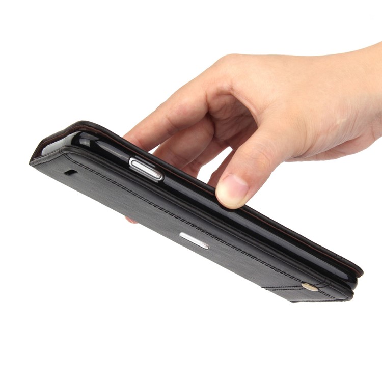 Auto-absorbed Retro Leather Wallet Stand Case for Apple iPhone 7 (2016) - Black-8