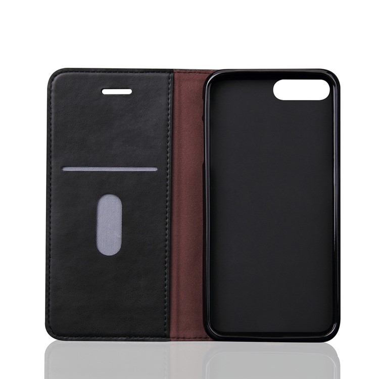 Retro Crazy Horse Leather Wallet Phone Case for iPhone 7 Plus - Black-7