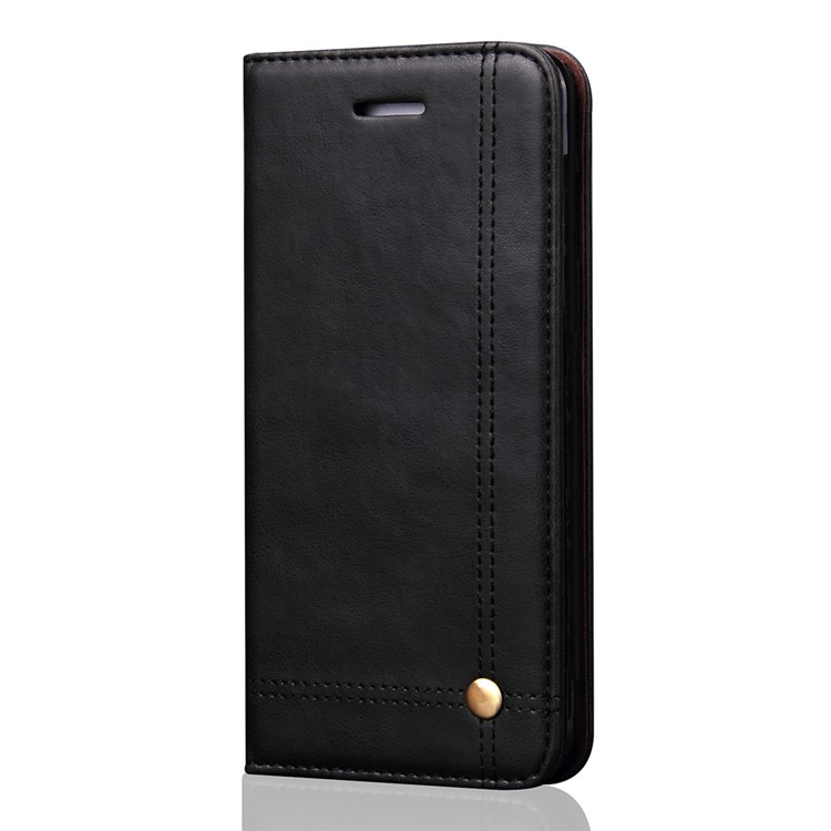 Retro Crazy Horse Leather Wallet Phone Case for iPhone SE/5s/5 - Black-1