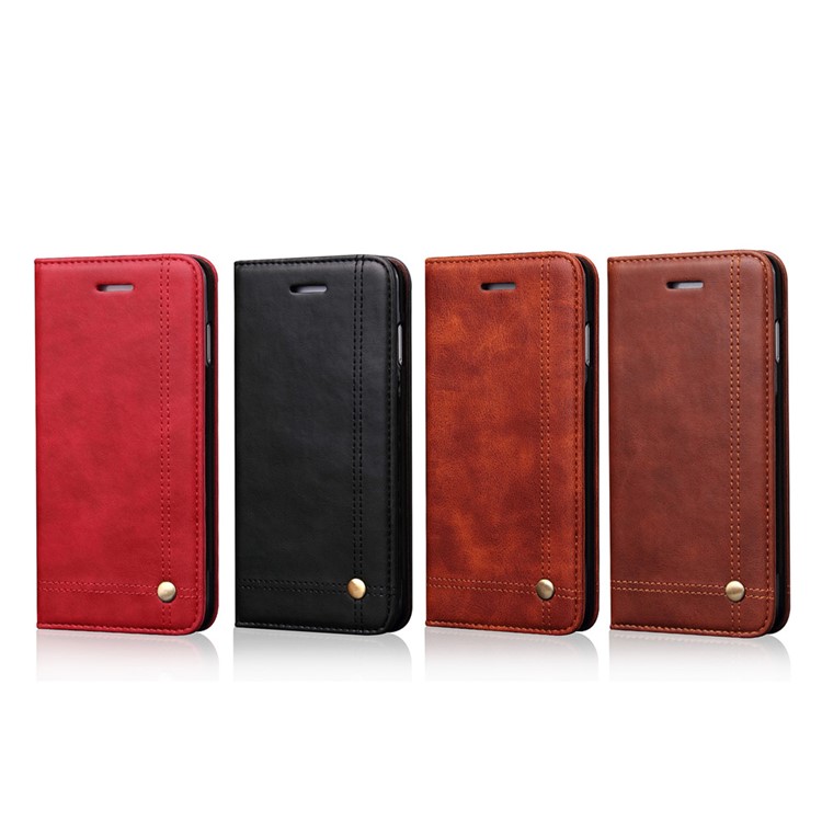 Retro Crazy Horse Leather Wallet Phone Case for iPhone SE/5s/5 - Black-10