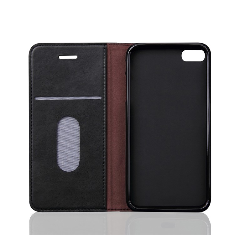 Retro Crazy Horse Leather Wallet Phone Case for iPhone SE/5s/5 - Black-6