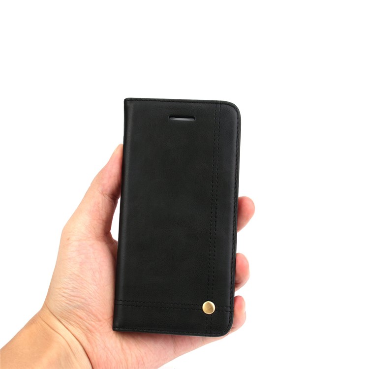Retro Crazy Horse Leather Wallet Phone Case for iPhone SE/5s/5 - Black-8