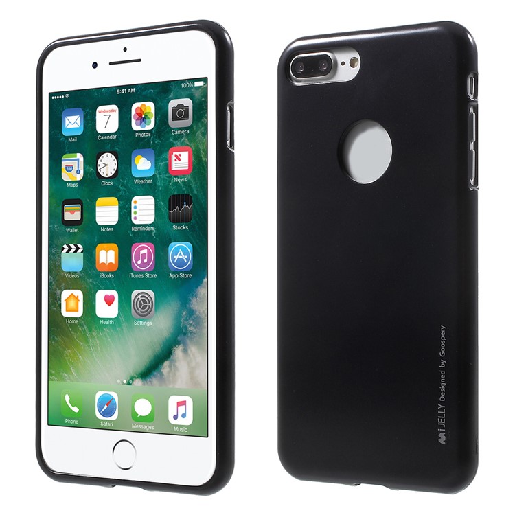MERCURY GOOSPERY i JELLY Metallic TPU Case for iPhone 7 Plus 5.5 (with Logo Cutout) - Black-1