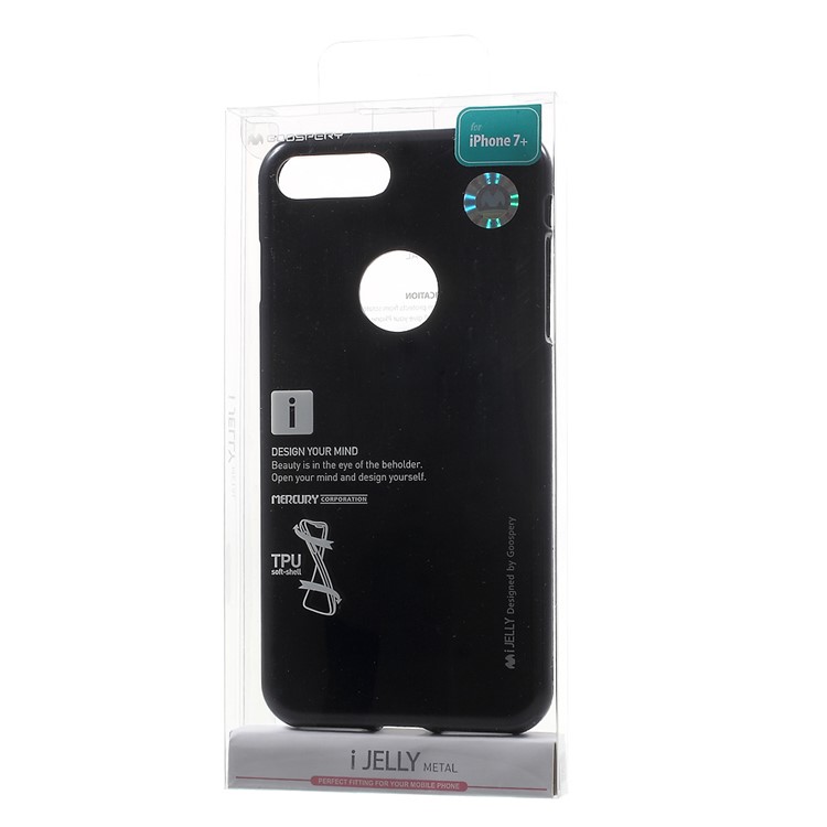 MERCURY GOOSPERY i JELLY Metallic TPU Case for iPhone 7 Plus 5.5 (with Logo Cutout) - Black-8